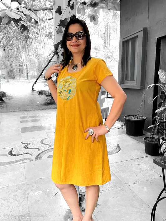 Mango Yellow Short Dress