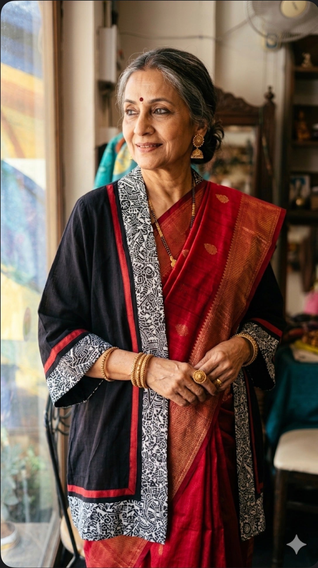 Black and white shrug