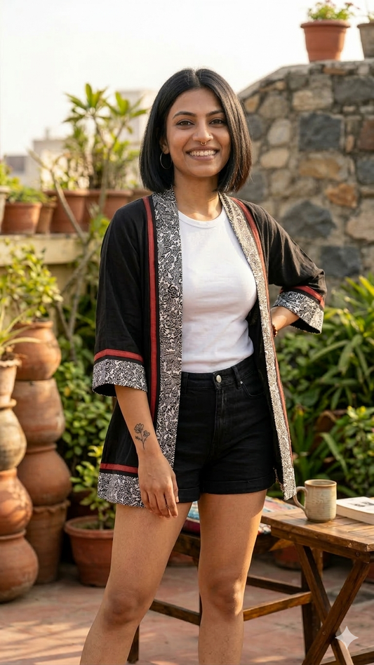 Black and white shrug