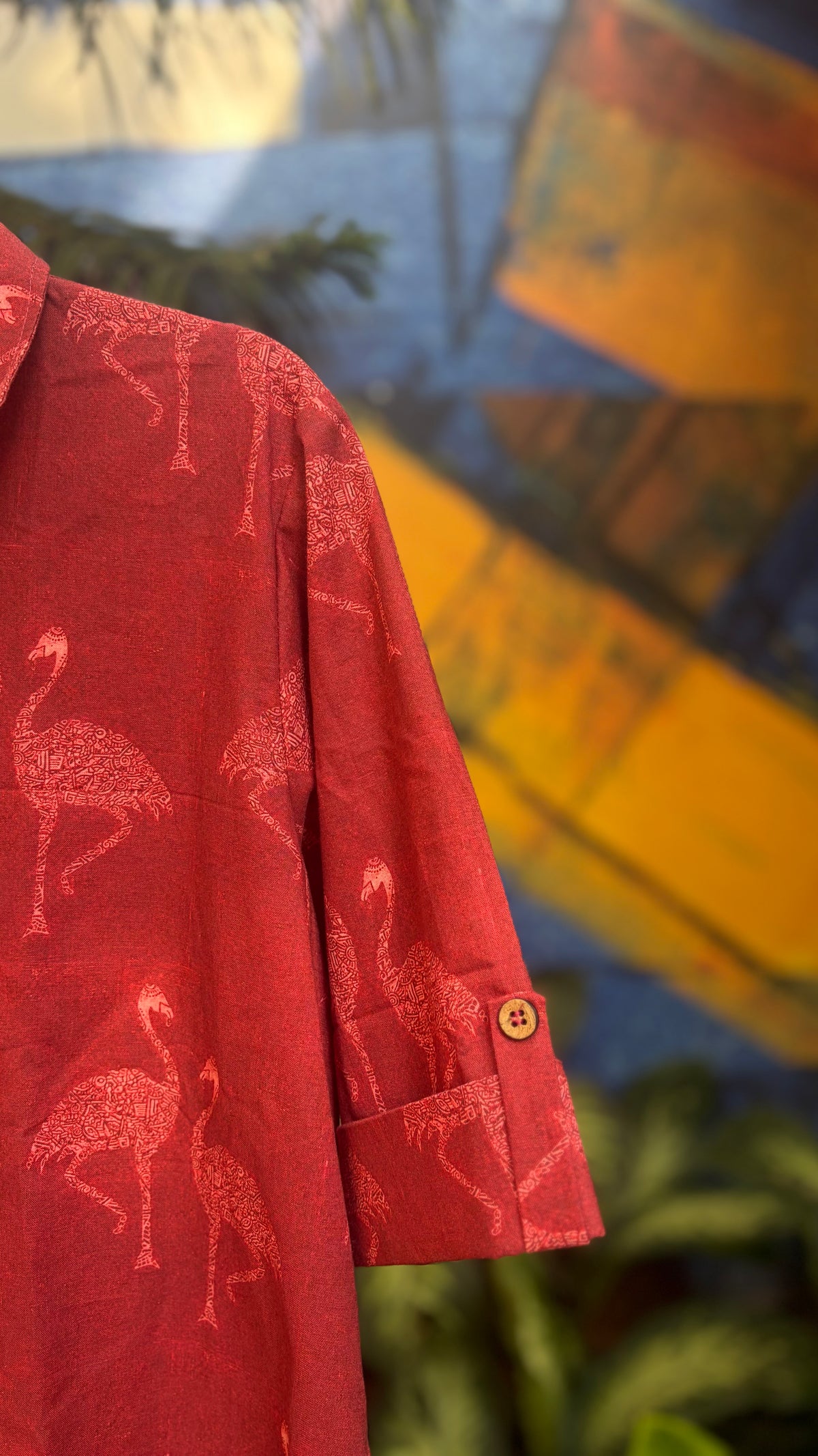 Flamingo shirt dress