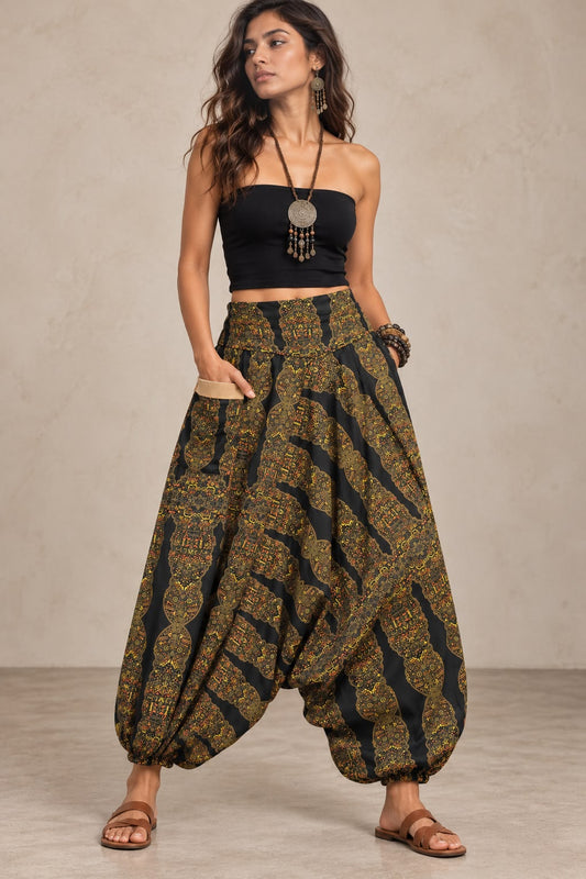 Inca print harem pants