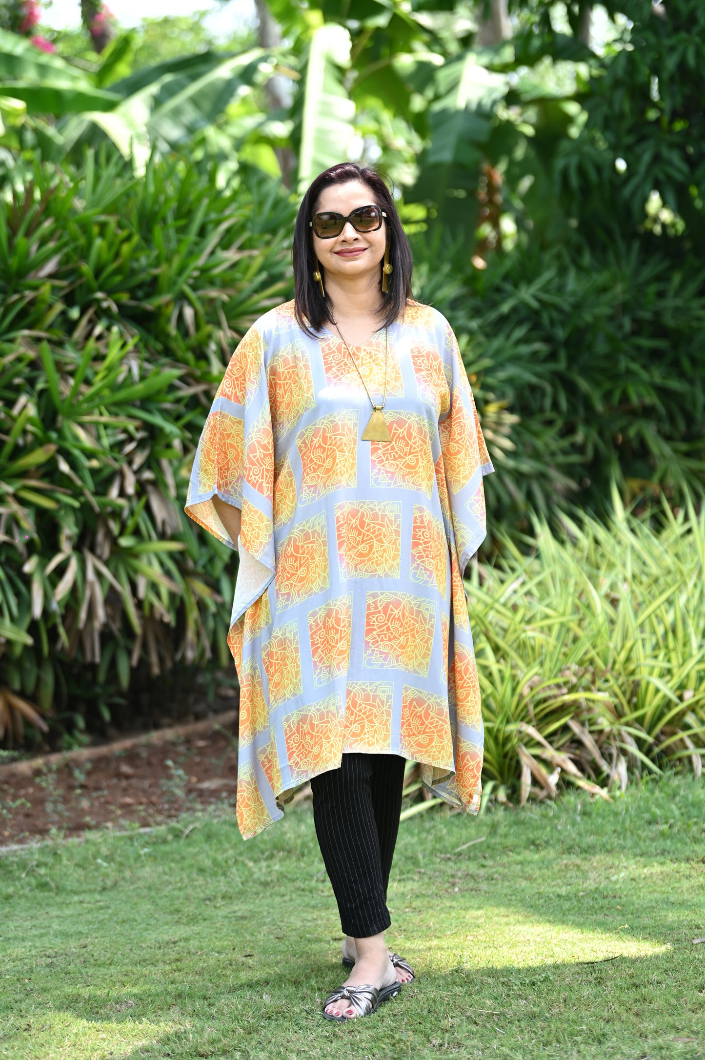 Grey Orange Zenscrawl Kaftan