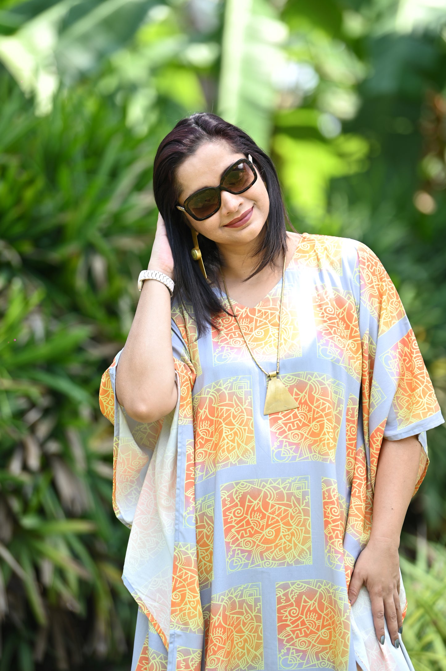 Grey Orange Zenscrawl Kaftan